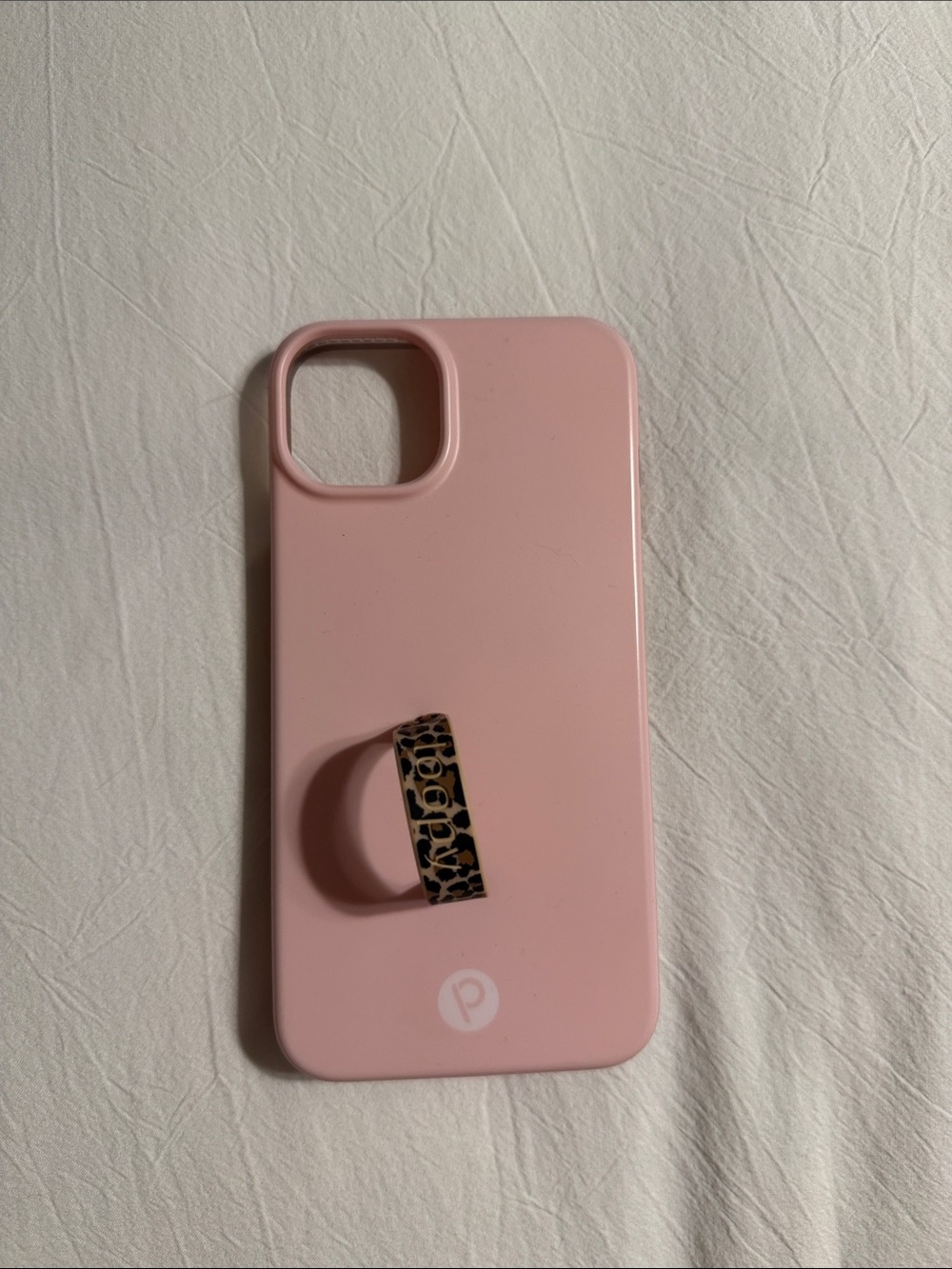 Loopy Case Pink Phone Case with Leopard Ring